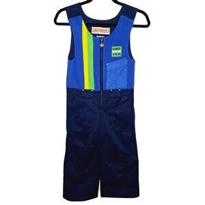 Vintage Obermeyer Kids Ski Bibs Medieval Blue Chill Factor Pants Suit 4 Snow